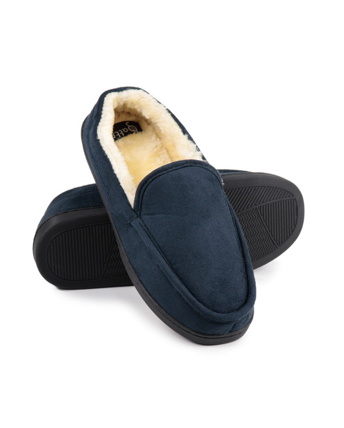 Blue Men's Pantufas with Pelo