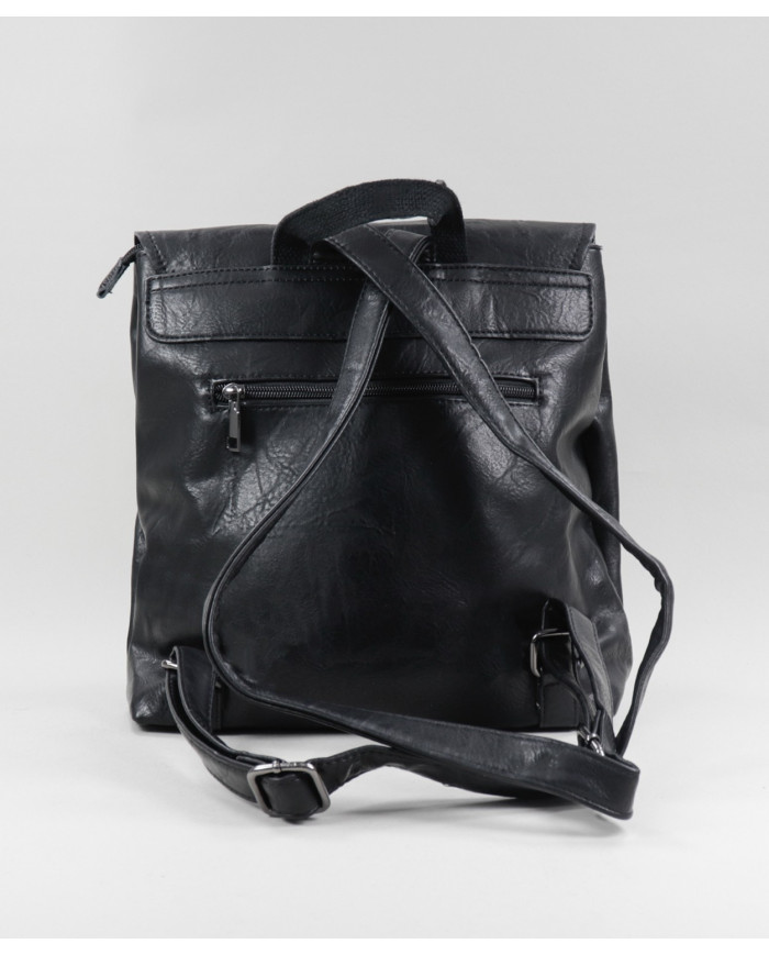 Black Backpack with Application Decorative
