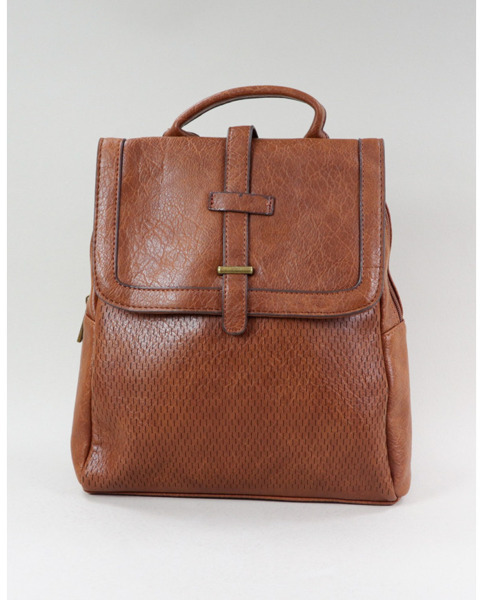 Mochila Camel de Senhora com Tira Decorativa