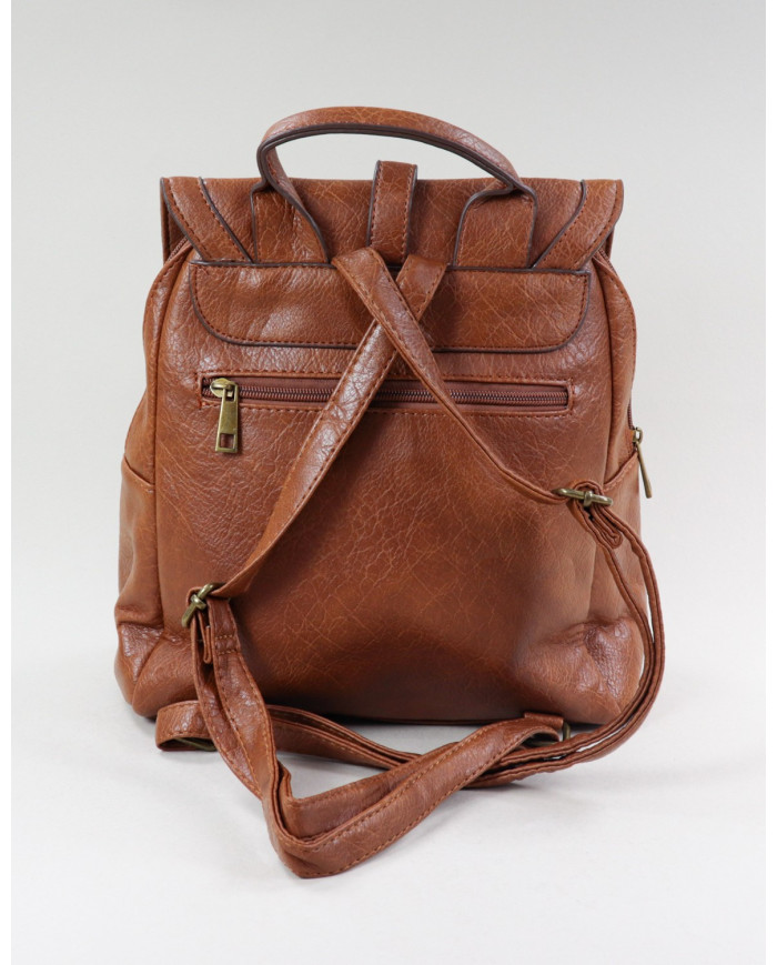 Mochila Camel de Senhora com Tira Decorativa