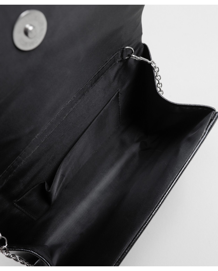 Pochete Preta de Cerimónia com Correntes