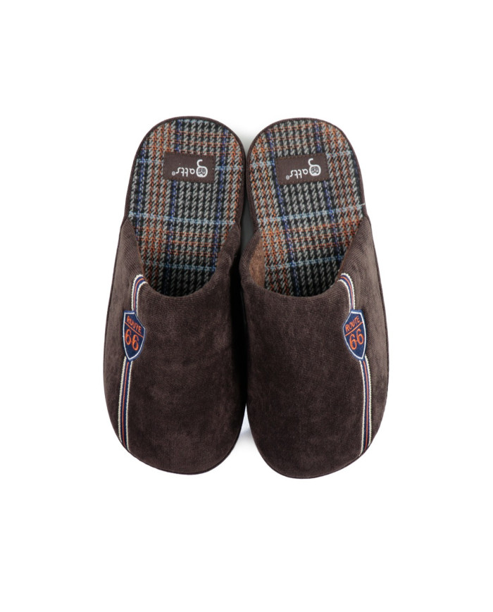 Chinelos de Quarto Castanhos de Homem Route 66