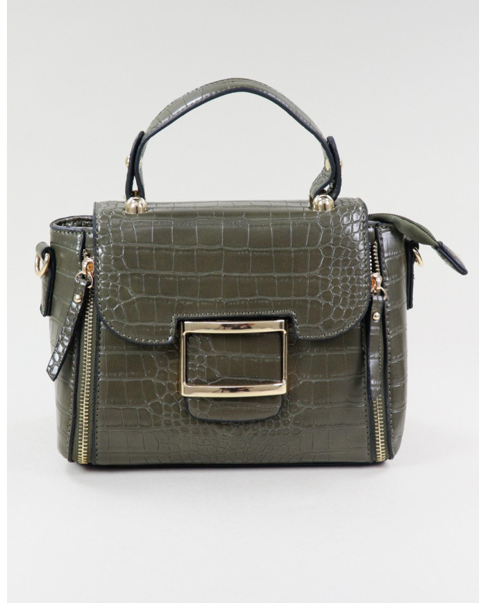 Bolsa verde de mujeres con broches