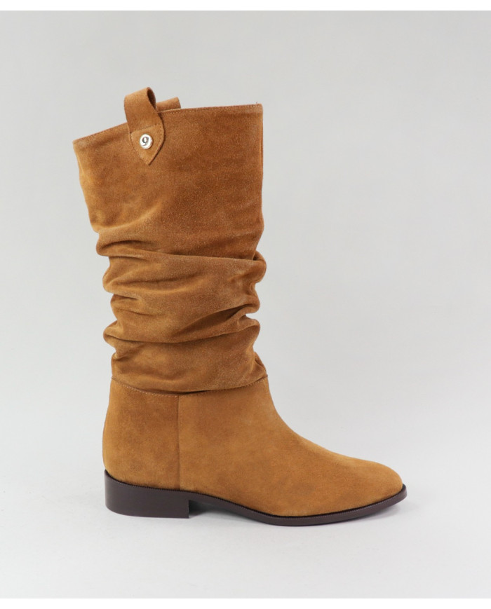 Botas Camel Rasas Ginova de Cano Alto