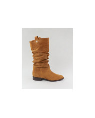 Botas Camel Rasas Ginova de Cano Alto