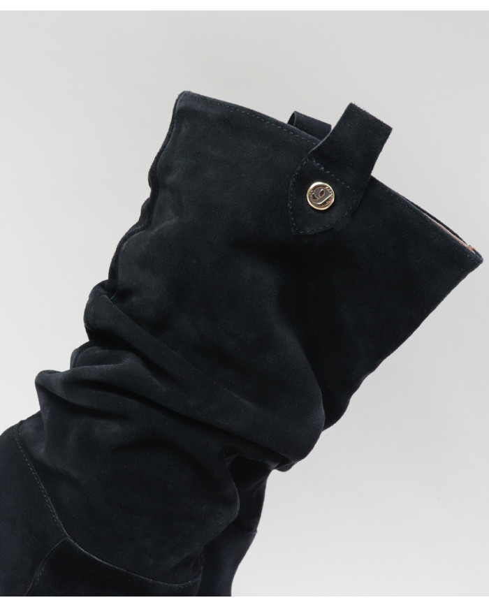 Botas Preta Rasas Ginova de Cano Alto