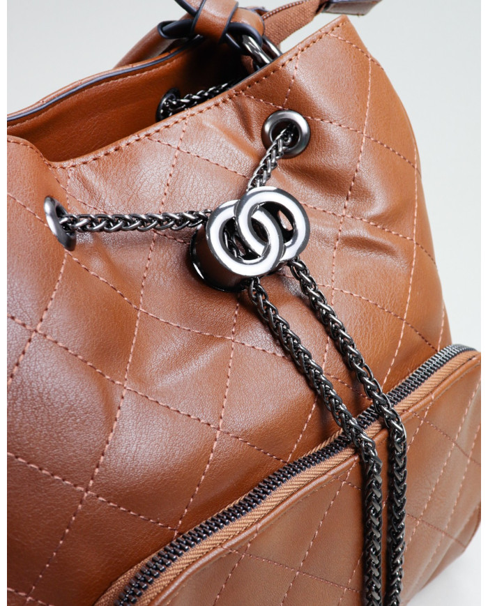 Mala Camel de Senhora com Aplique Ajustável