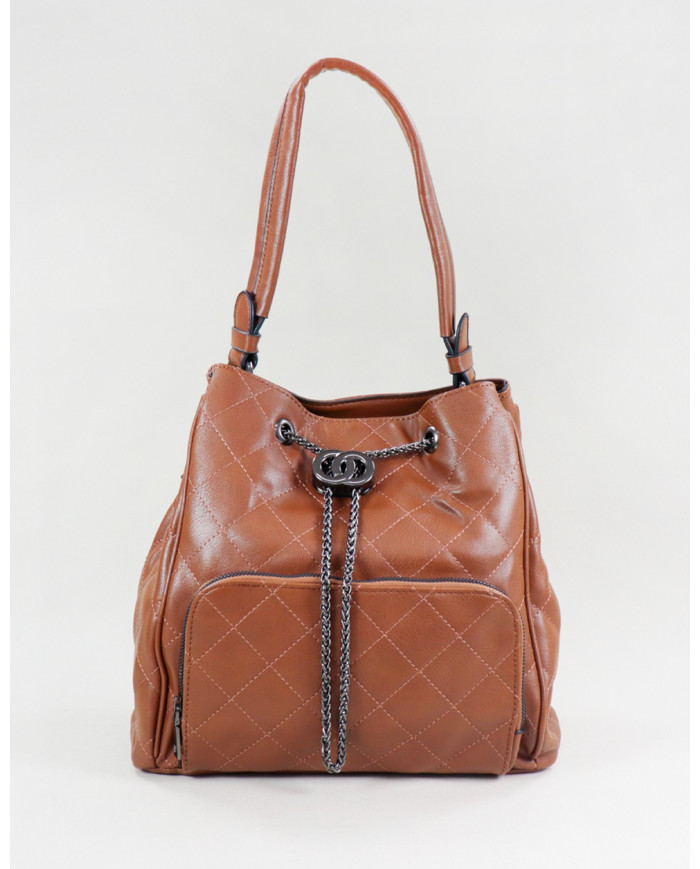 Mala Camel de Senhora com Aplique Ajustável