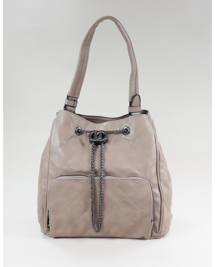 Ladies Taupe Bag with Adjustable Apply