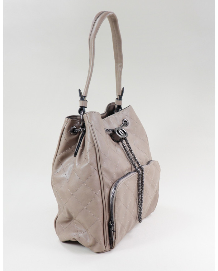 Mala Taupe de Senhora com Aplique Ajustável