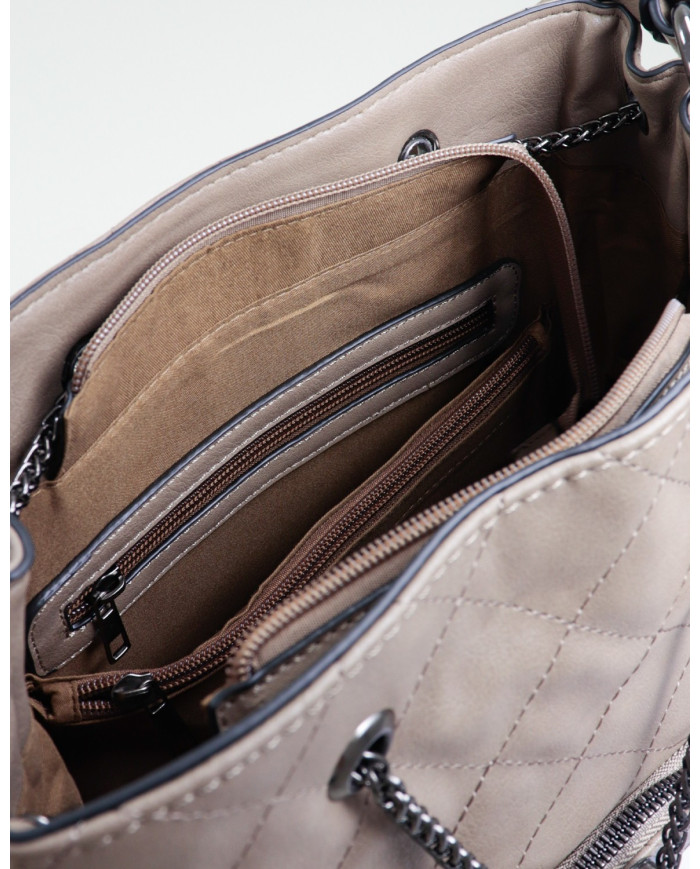 Ladies Taupe Bag with Adjustable Apply