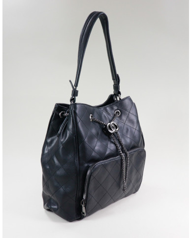 Mala Preto de Senhora com Aplique Ajustável