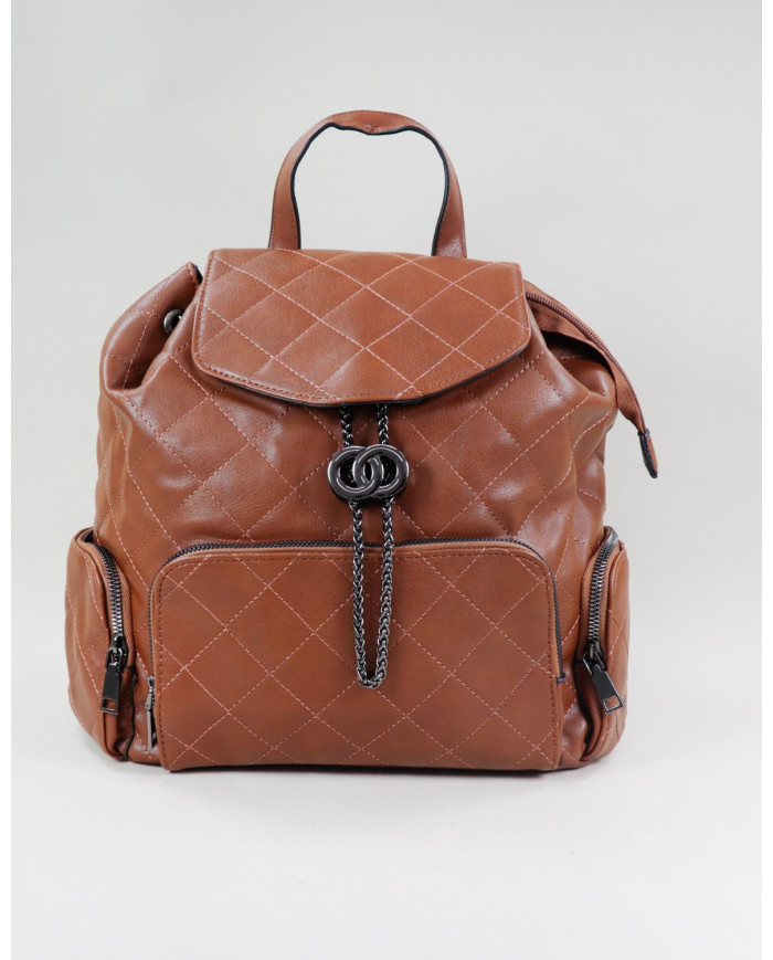 Ladies Camel Backpack with Adjustable Applique