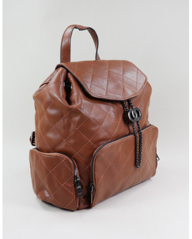 Damas Camel Mochila con Applique ajustable