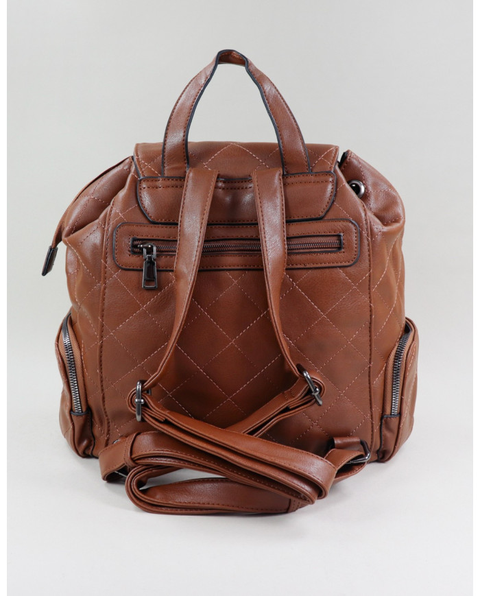 Ladies Camel Backpack with Adjustable Applique