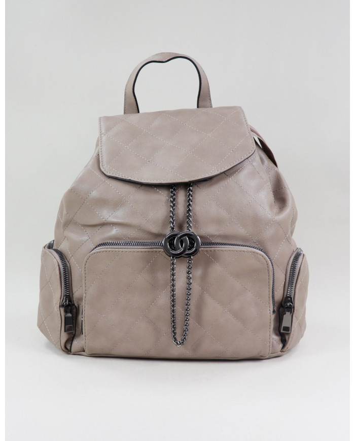 Ladies Taupe Backpack with Adjustable Apply
