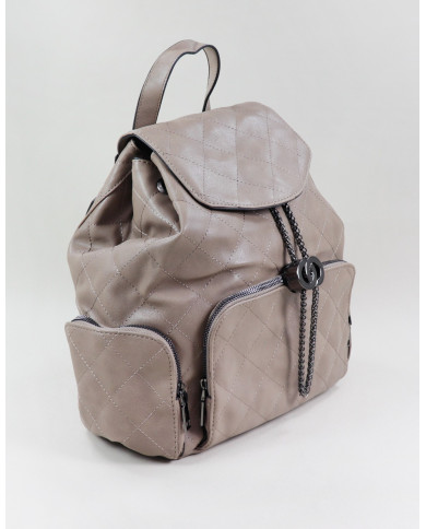 Ladies Taupe Backpack with Adjustable Apply