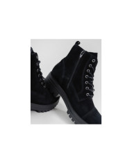 Botins Pretos Rasos Ginova com Atacadores