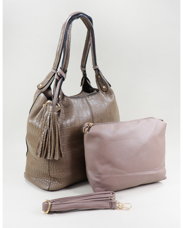 Lady Taupe Mala con Berloque