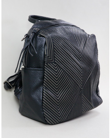 Damas Black Backpack con patrón