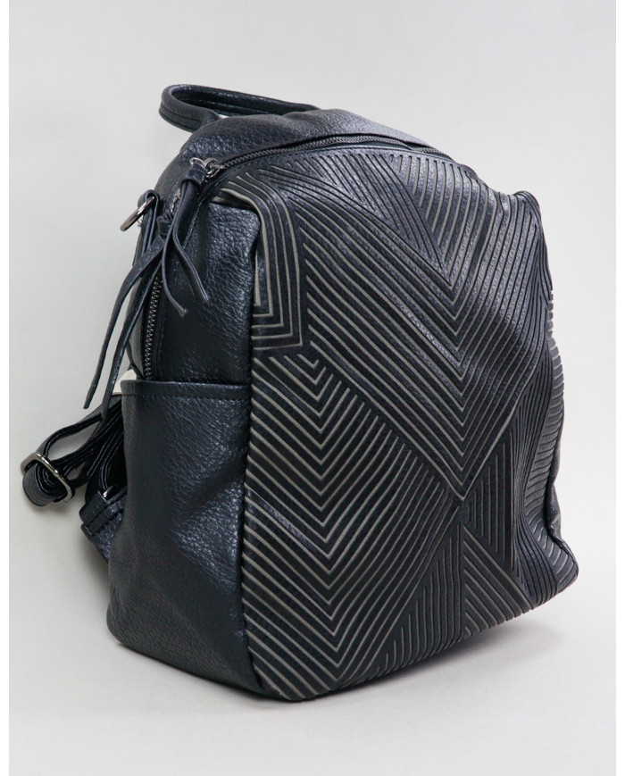Damas Black Backpack con patrón