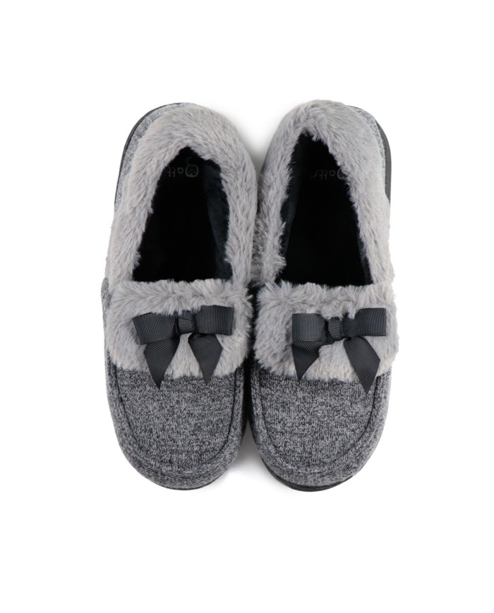 Pantufas de Senhora com Pelo e Laço