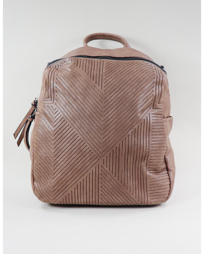 Damas Taupe mochila con patrón