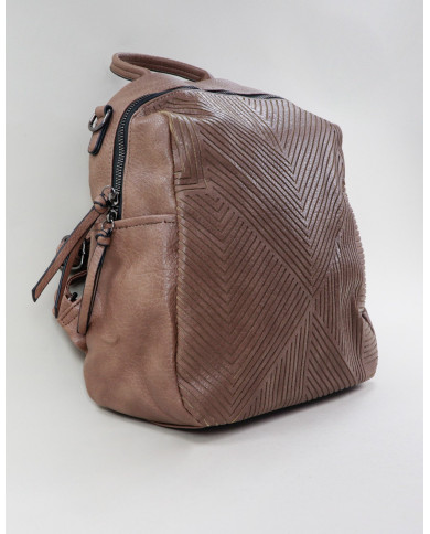 Ladies Taupe backpack with Pattern