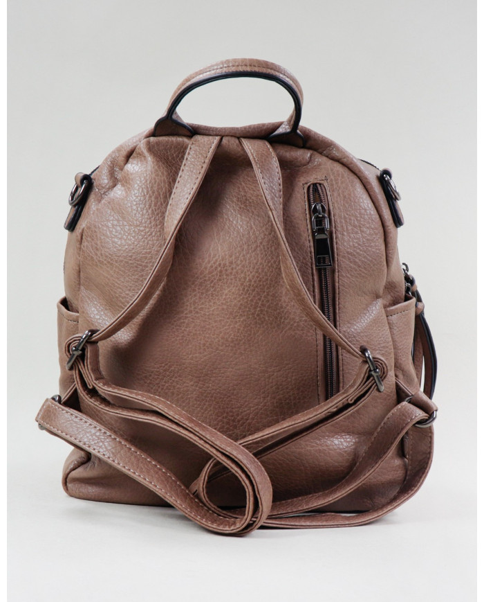 Ladies Taupe backpack with Pattern