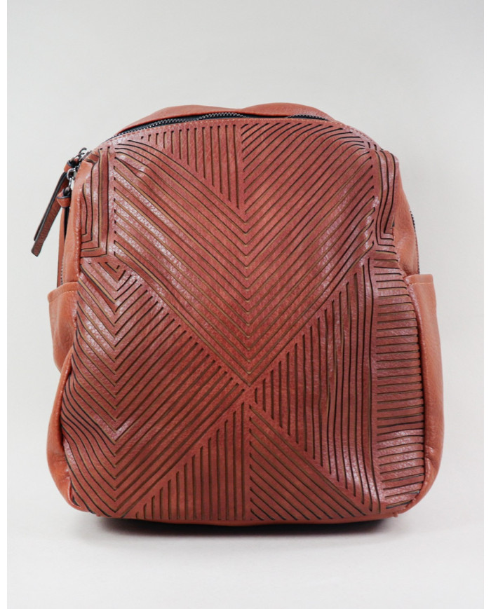 Ladies Camel Backpack with Pattern