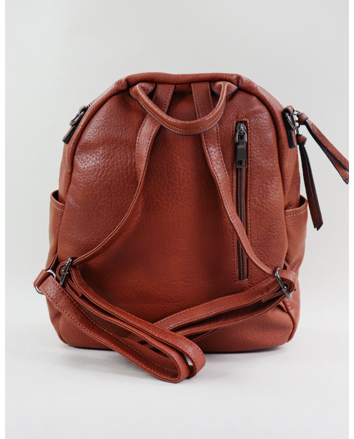 Ladies Camel Backpack with Pattern