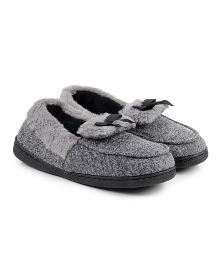 Pantufas de Senhora com Pelo e Laço