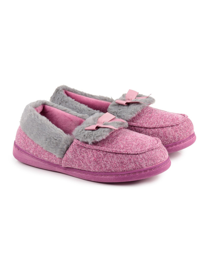 Pantufas de Senhora com Pelo e Laço