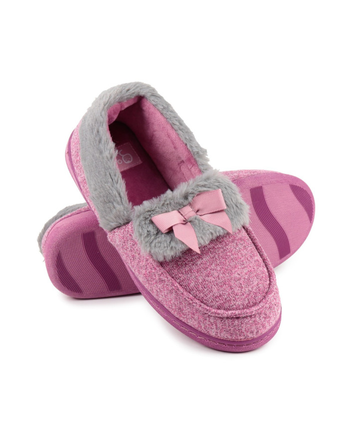 Pantufas de Senhora com Pelo e Laço