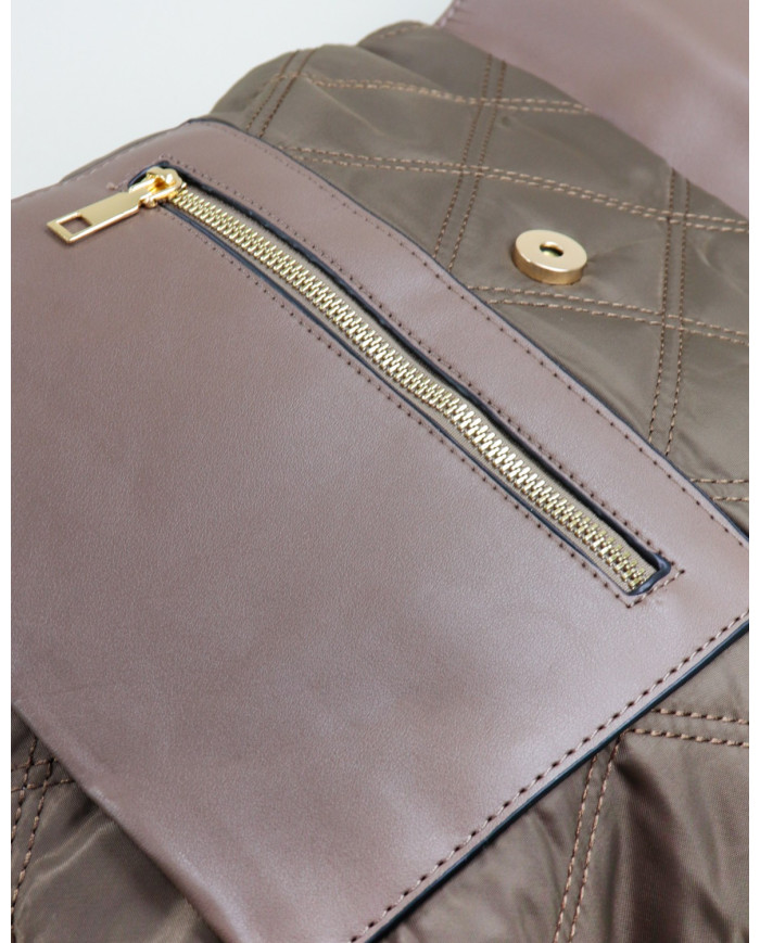 Ladies Green Backpack with Decorative Pala