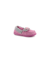 Pantufas de Senhora Rosa com Pelo e Laço