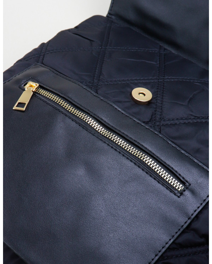 Black Lady Backpack with Decorative Pala