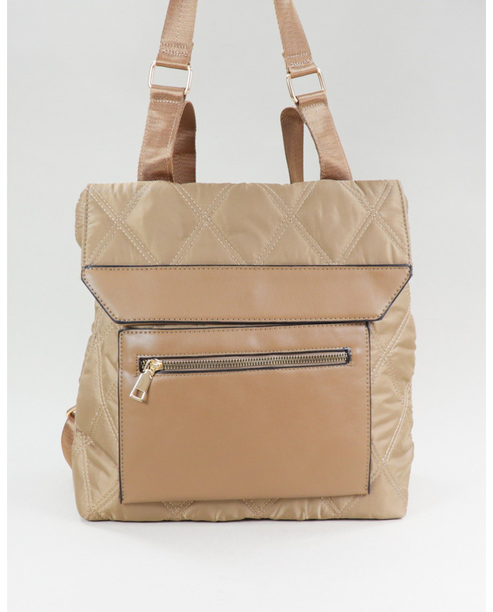 Damas Taupe mochila con Pala decorativa
