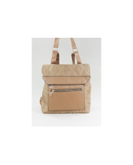 Ladies Taupe backpack with Decorative Pala