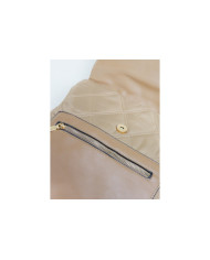 Ladies Taupe backpack with Decorative Pala