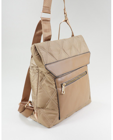 Damas Taupe mochila con Pala decorativa