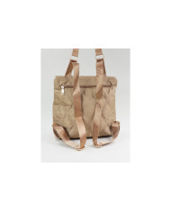Ladies Taupe backpack with Decorative Pala