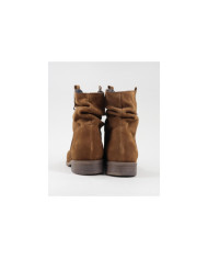 Botas Camel Rasas Ginova com Efeito Enrugado