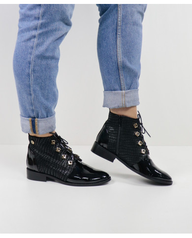 Ginova Rasos Botins with Metallic Apliques