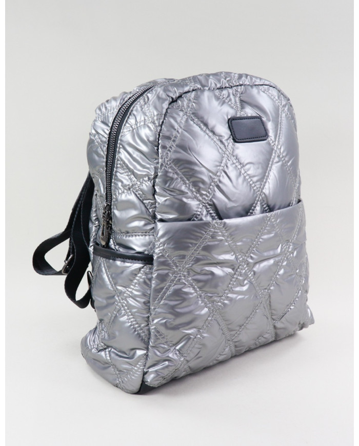 Mochila Prata de Senhora Acolchoada