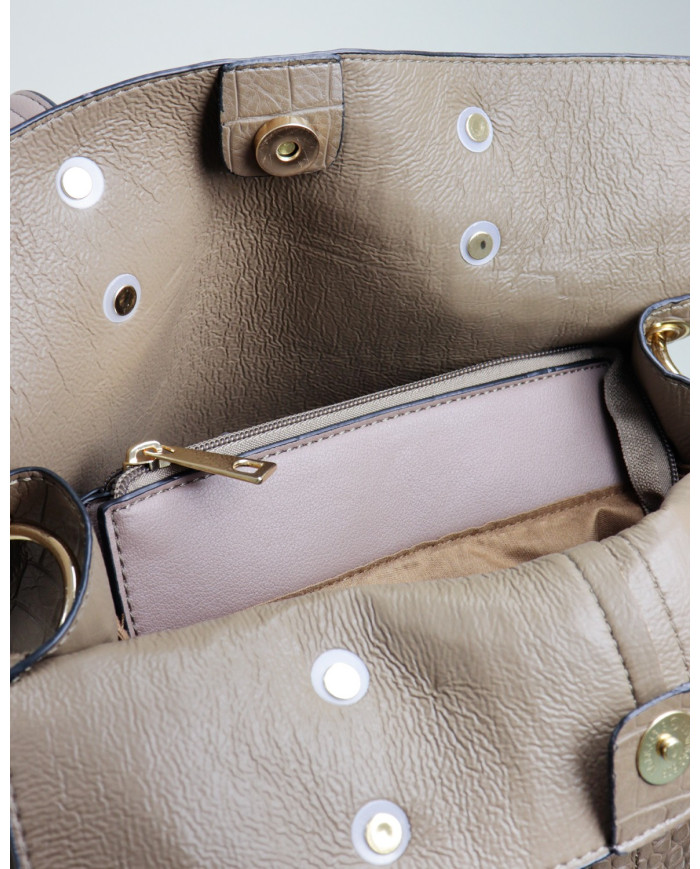 Lady Taupe Suitcase with Interior Partitions