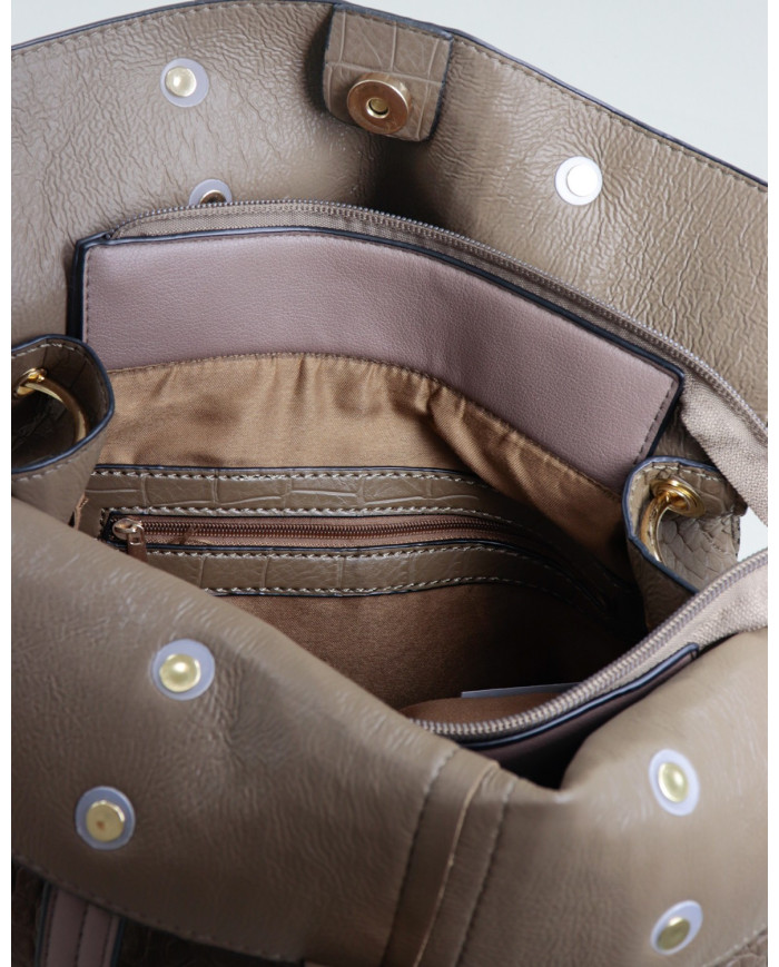 Maleta Lady Taupe con Particiones Interiores