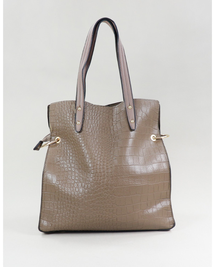 Lady Taupe Suitcase with Interior Partitions