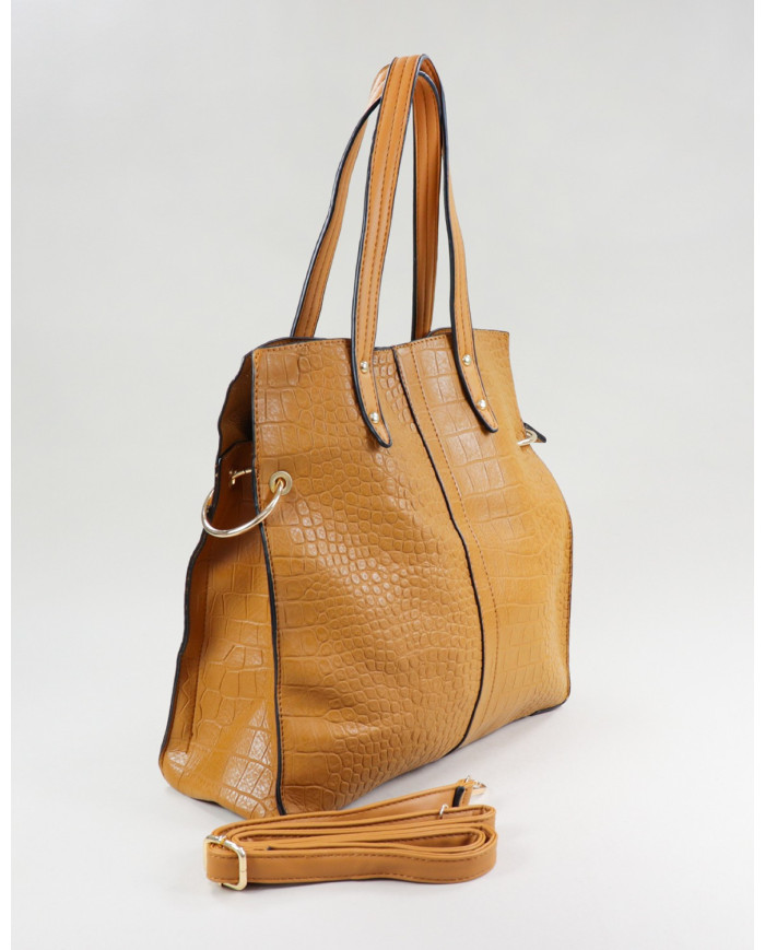 Mala Mostarda de Senhora com Divisórias no Interior