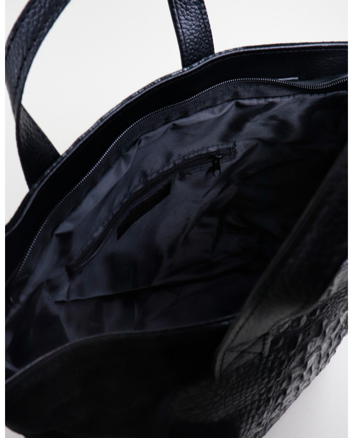 Mala Preta de Senhora de Mão em Pele